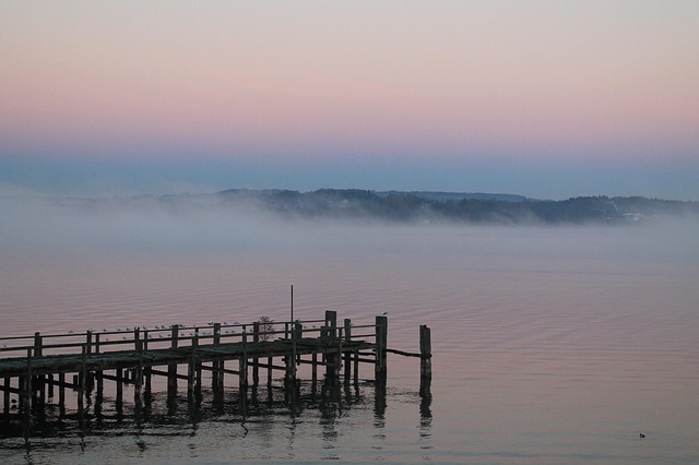 Chiemsee, Morgen, Stemming, Water, Blauw