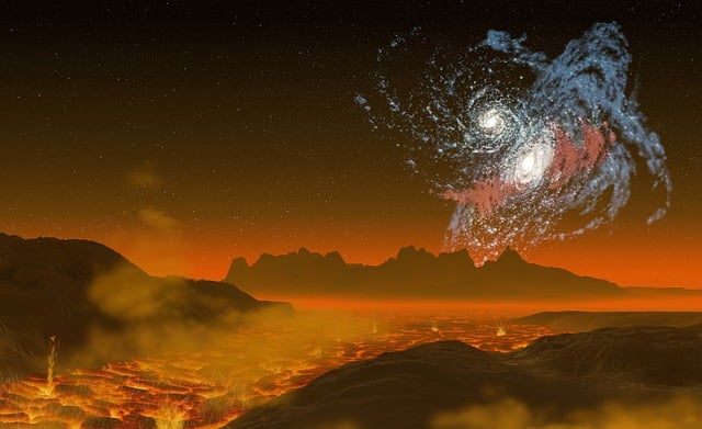 Free galaxy nature galaxy collision illustration