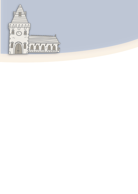 Free church religious building illustration