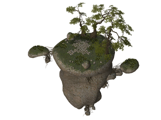 Øy, Flygende Øy, Tre, Natur, Steiner