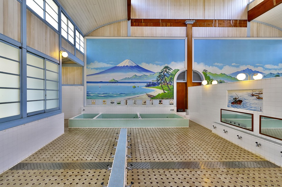 日本, 建物, 建築物, 銭湯, 公衆浴場, 東京, 建築, 室内