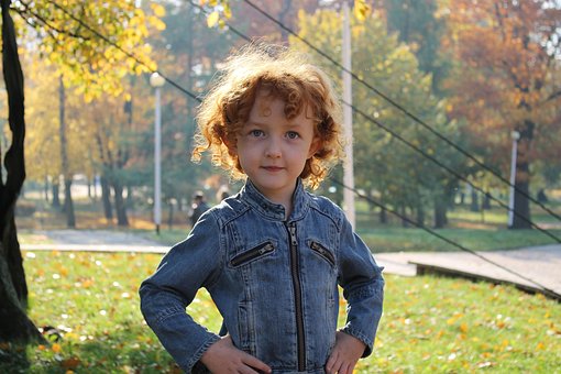 Băiat, Parc, Toamnă, Portret, Copil