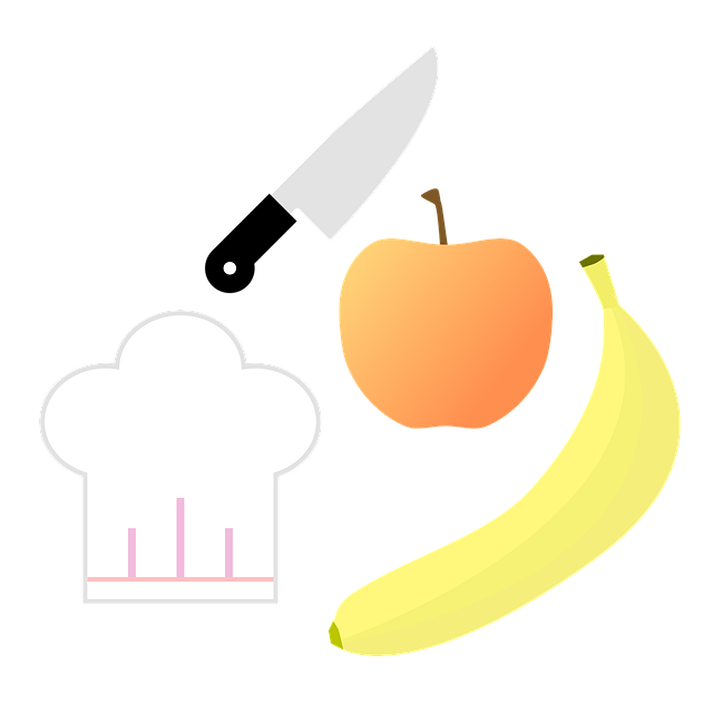 Free recipe banana knife vector