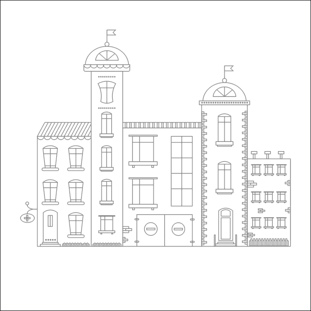 Free city vector drawing vector