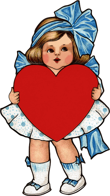 Free kid children's day heart illustration
