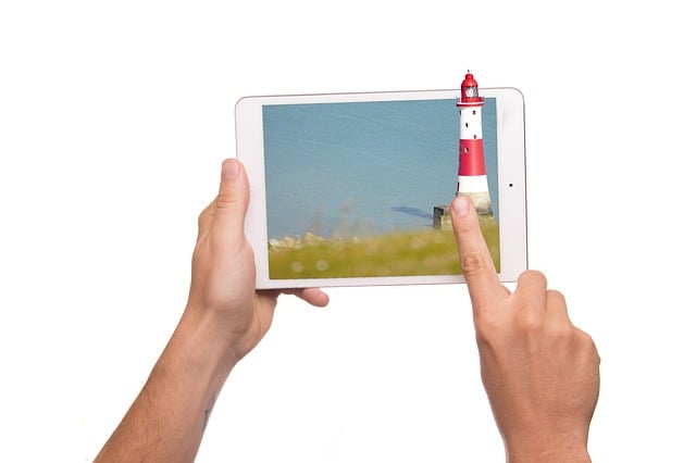Free tablet 3d plane illustration