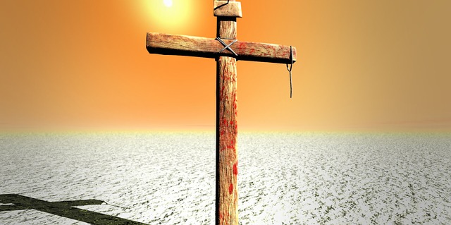 Free cross desert sun illustration