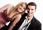 couple, smiling, formal