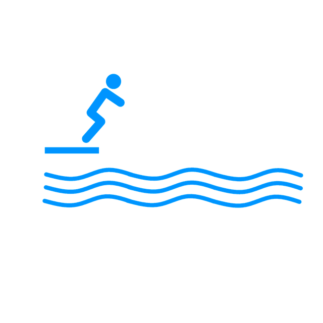 Free diver diving board swimming illustration