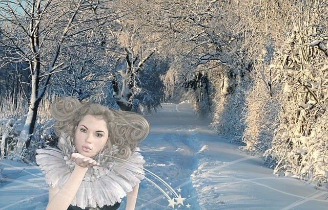 Download free HD stock image of Girl Fairy Free girl fairy winter illustration