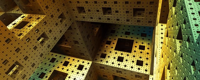 Free fractal 3d menger illustration