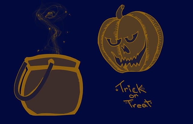 Free haloween trick or treat pumpkin illustration