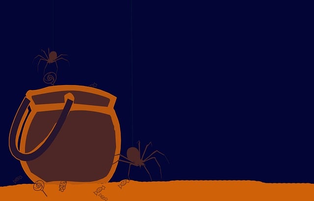 Free haloween trick or treat spider illustration