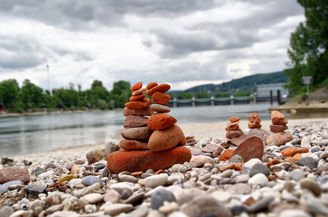 Steine, Fluss, Rhein, Basel, Landschaft