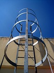 metal stairs, stairs, upright