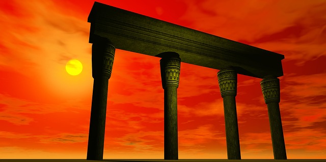 Free ruin antiquity sun illustration