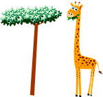 giraffe, neck, cartoon