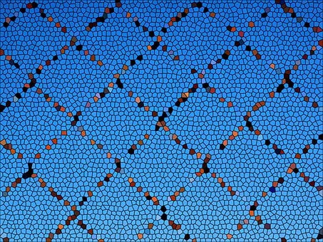 Modelo, Estrutura, Fundo, Azul, Castanho