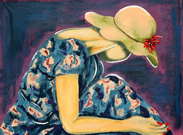 Free painted woman acrylic artistic illustration