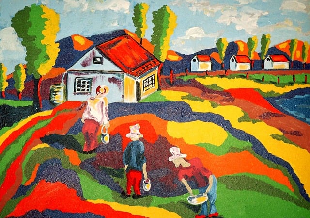 Free painted landscape bold bright illustration