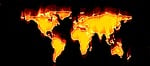earth, globe, fire