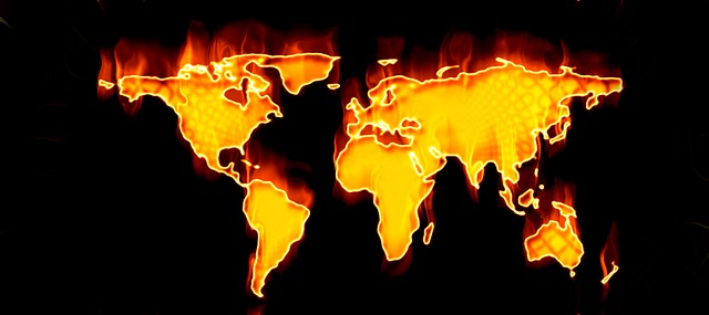 Free earth globe fire illustration