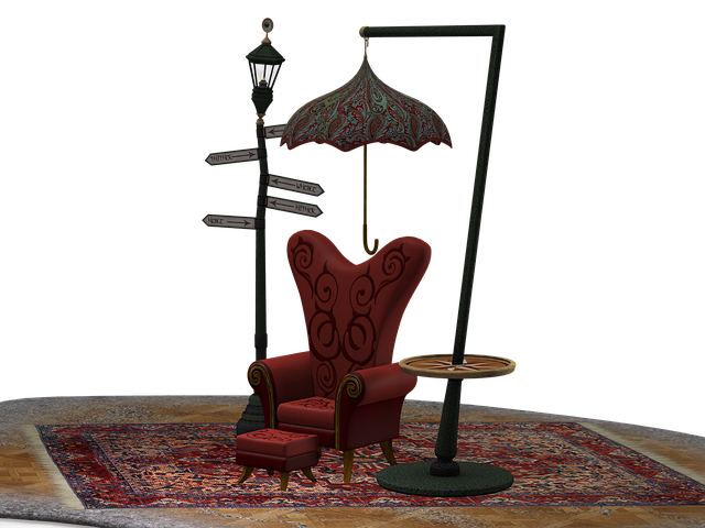 Free island chair umbrella illustration