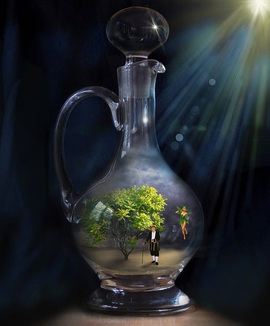 Free composing bottle shine illustration