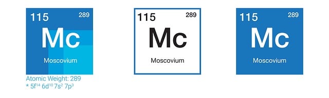 Free moscovium chemistry periodic table illustration