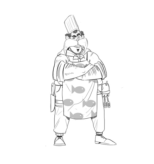 Cocinero, Cómic, Bigote