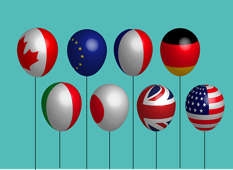 Länder, Flagge, Ballon, Diplomatie, Welt