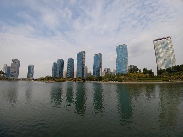 Songdo, Park, Incheon, Stadt, Korea