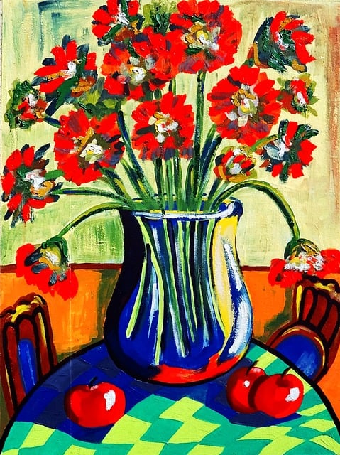 Free painting acrylic paint canvas illustration