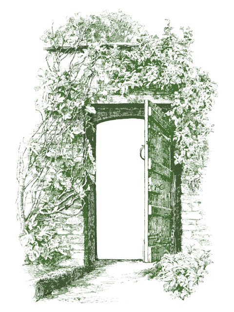 Free vintage wall gate illustration