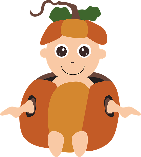 Free Halloween Costume Pumpkin Baby vector and picture