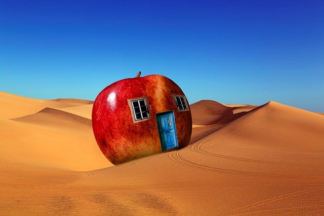 Free apple house nature illustration