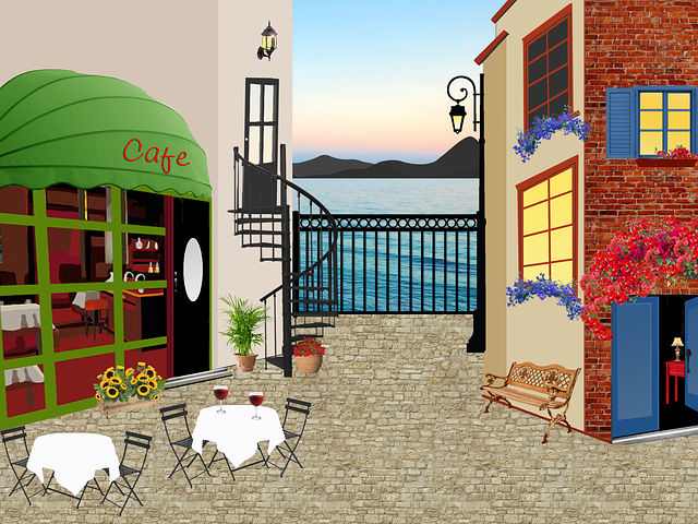 Free restaurant house terrace illustration