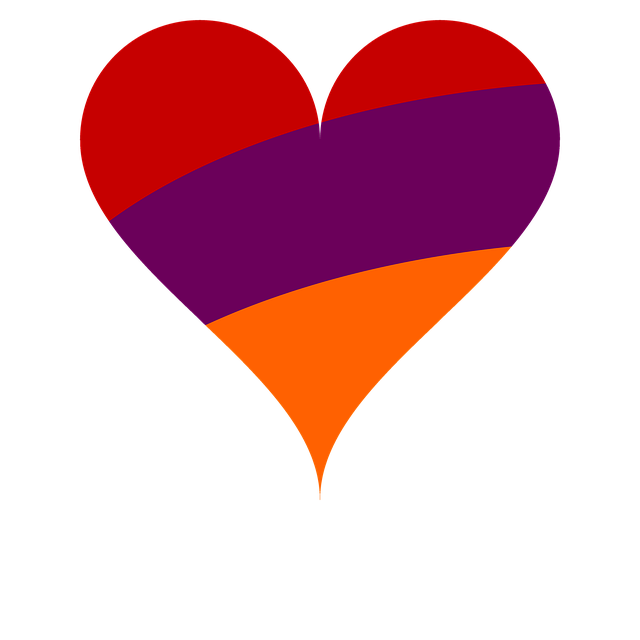 Free heart love flag illustration