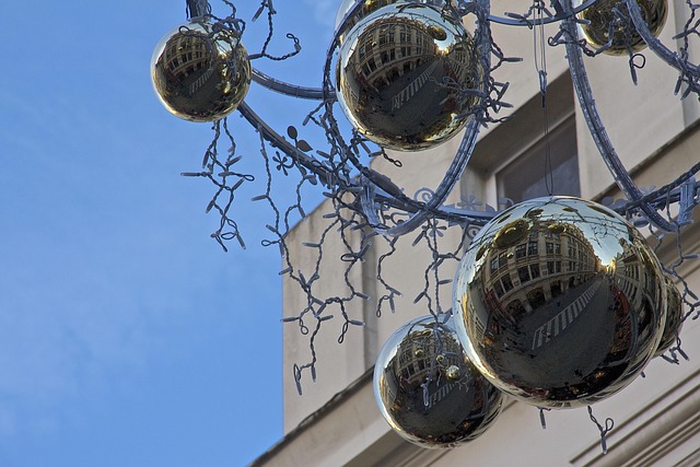 Bolas, Navidad, Bruselas, Calle, Adornos