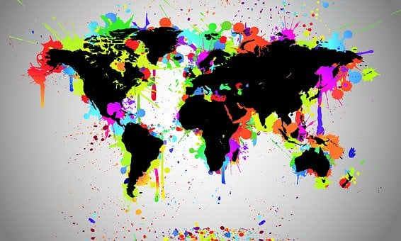 Mundo, Mapa, Mapa Mundial, Preto