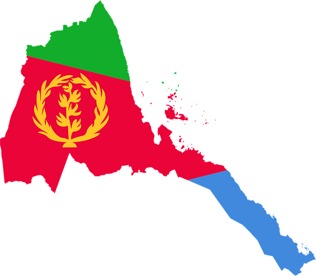 Free eritrea flag map vector