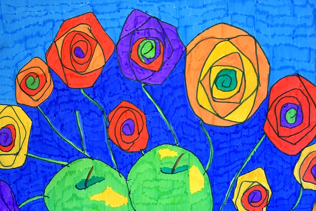 Abstrakte Kunst, Bunt, Papier