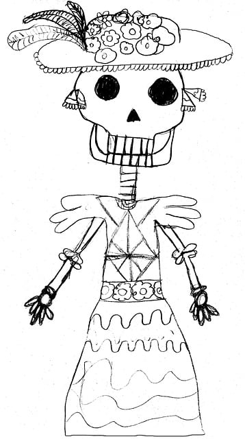Free day of the dead catrina calaca illustration
