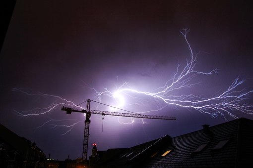 Onweersbui, Bliksem, Kraan, Orkaan
