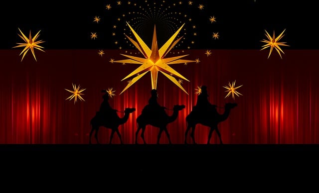 Free advent star curtain illustration