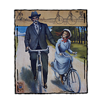 bicycle, vintage, hat