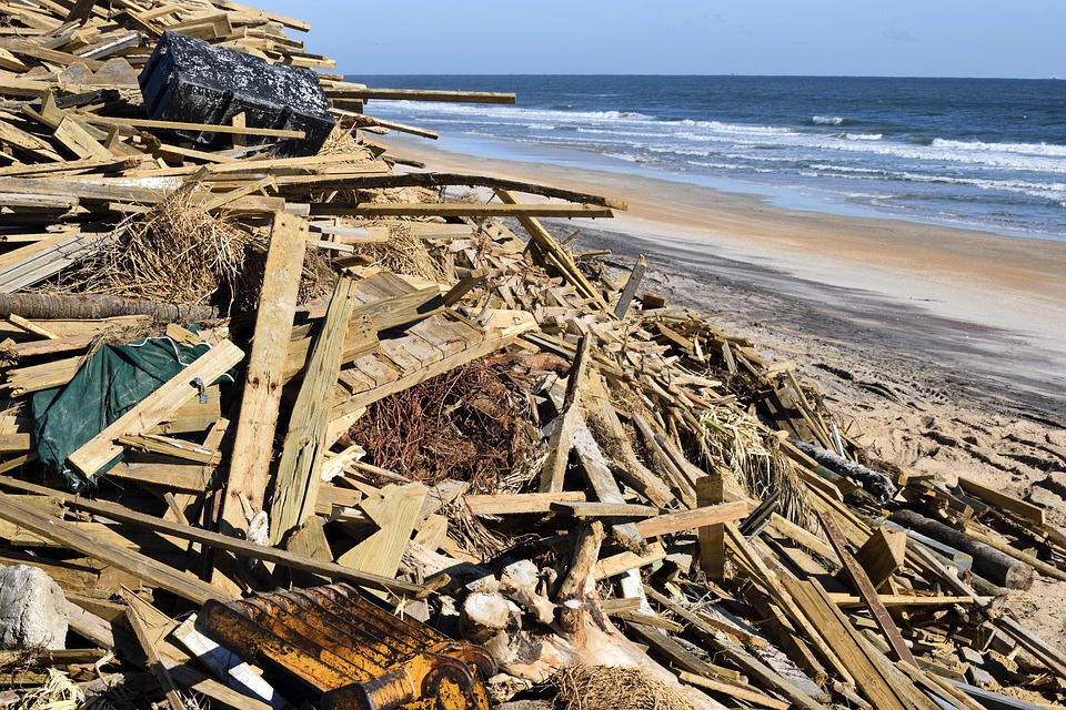 Beachfront hurricane damage