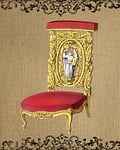 chair, vintage, burlap