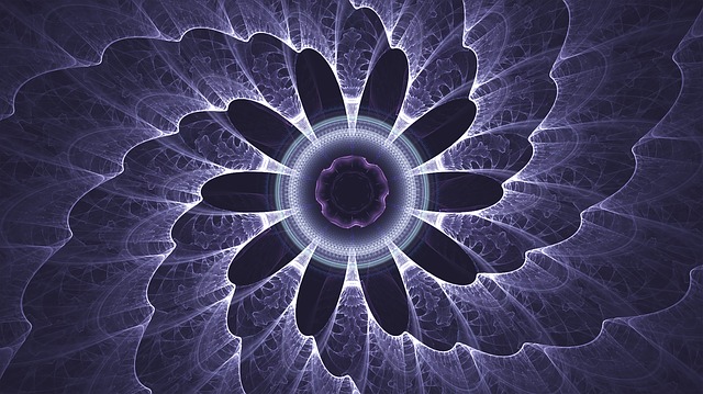 Free fractal feathers blue illustration