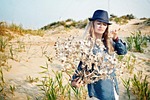 girl, summer, desert